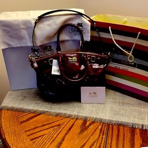 Coach 1941 burgundy patent leather shoulder bag